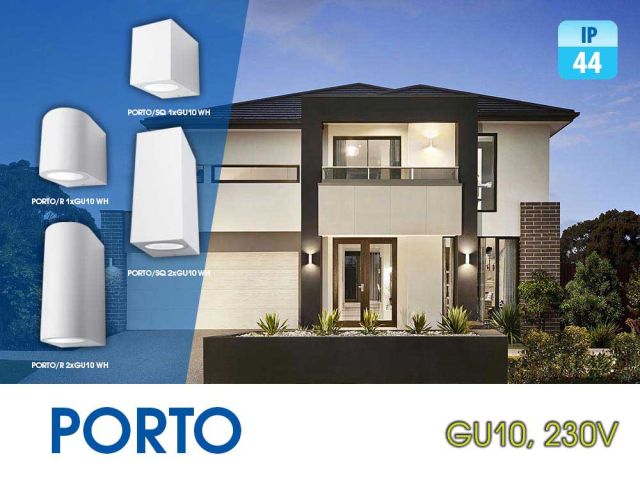 New possibilities for facade lighting with the series PORTO in white