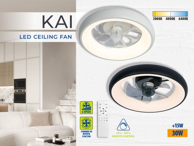 The new KAI LED ceiling lights with built-in fan - coolness and light in one