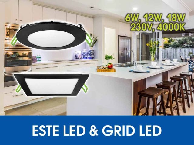 ESTE LED and GRID LED in black