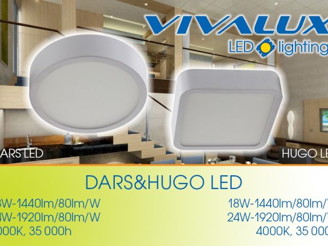 LED surface lighting fixtures DARS LED and HUGO LED