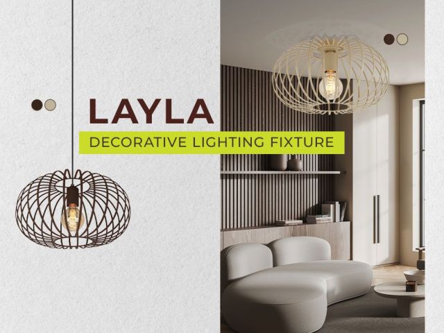 Уютна геометрия от телени ивици в кафяво или бежово - плафони и полилеи LAYLA