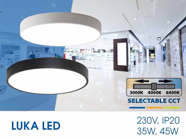 Цялата серия плафониери LUKA LED – три продукта, събрани в един