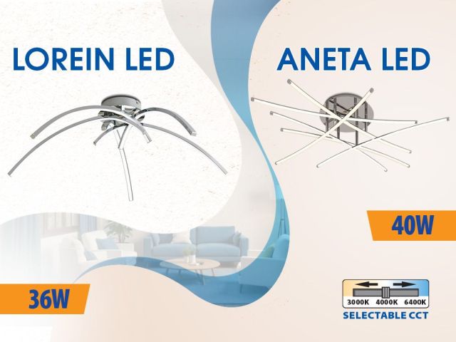 LOREIN LED и ANETA LED за луксозно осветление в хром