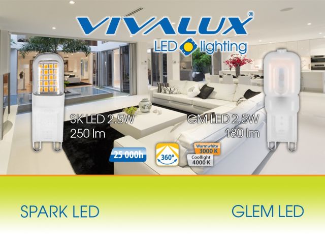 High efficiency and low power consumption with the new G9 lamps VIVALUX