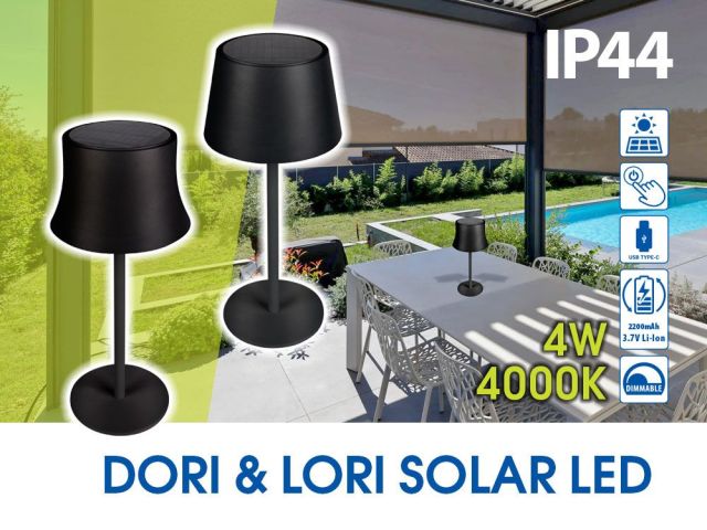Настолни соларни LED лампи LORI SOLAR LED и DORI SOLAR LED