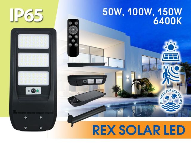 Соларни улични LED тела REX SOLAR LED със сензор за движение