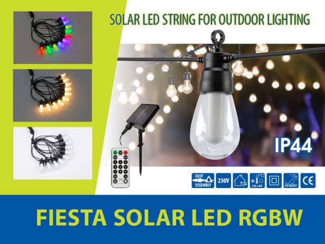 Светлинни ефекти навън със соларната LED верига FIESTA SOLAR LED