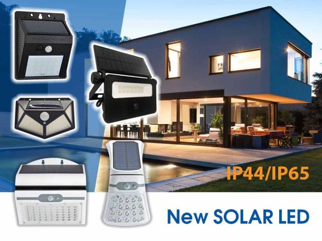 Solar LED fixtures with motion sensor