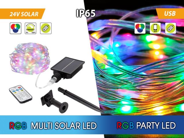 Празнично настроение с RGB LED вериги PARTY LED и MULTI SOLAR LED