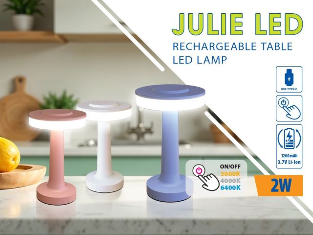 Елегантна настолна LED лампа JULIE LED – удобство в пастелни цветове