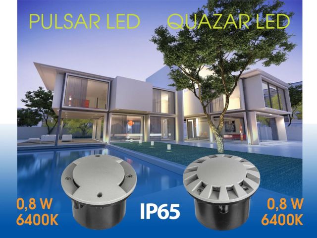 LED lighting fixtures for in-ground mounting PULSAR LED and QUAZAR LED