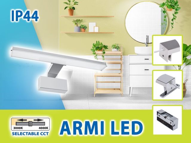 Ново влагозащитено IP44 осветително тяло за баня ARMI LED