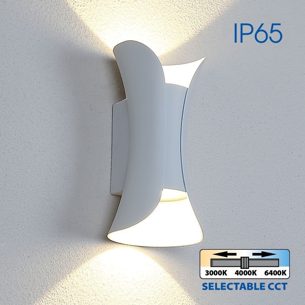 LED фасаден аплик BOSTON LED ∙ 10W ∙ бял ∙ CCT-switch ∙ 3000K-4000K-6400K ∙ IP65