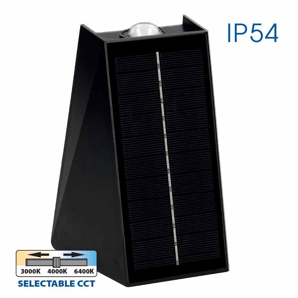 Соларен LED аплик POLUX SOLAR LED ∙ 4W ∙ 70lm ∙ CCT-switch ∙ 3000K-4000K-6400K ∙ IP54