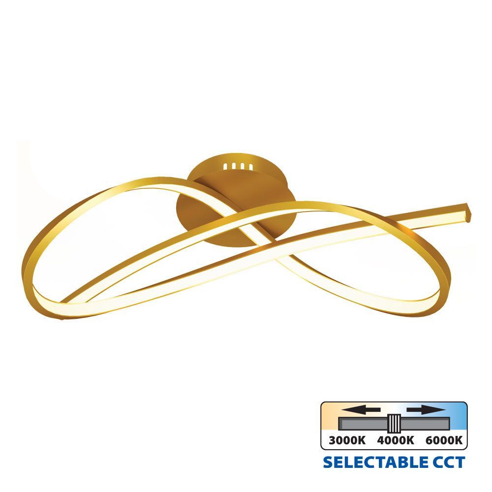 LED плафон MIRAGE LED ∙ 33W ∙ злато ∙ CCT-switch ∙ 3000-4000-6000K