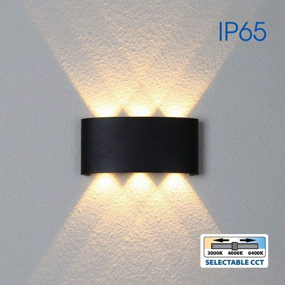 LED фасаден аплик ARUBA LED ∙ 6W ∙ черен ∙ CCT-switch ∙ 3000K-4000K-6400K ∙ IP65