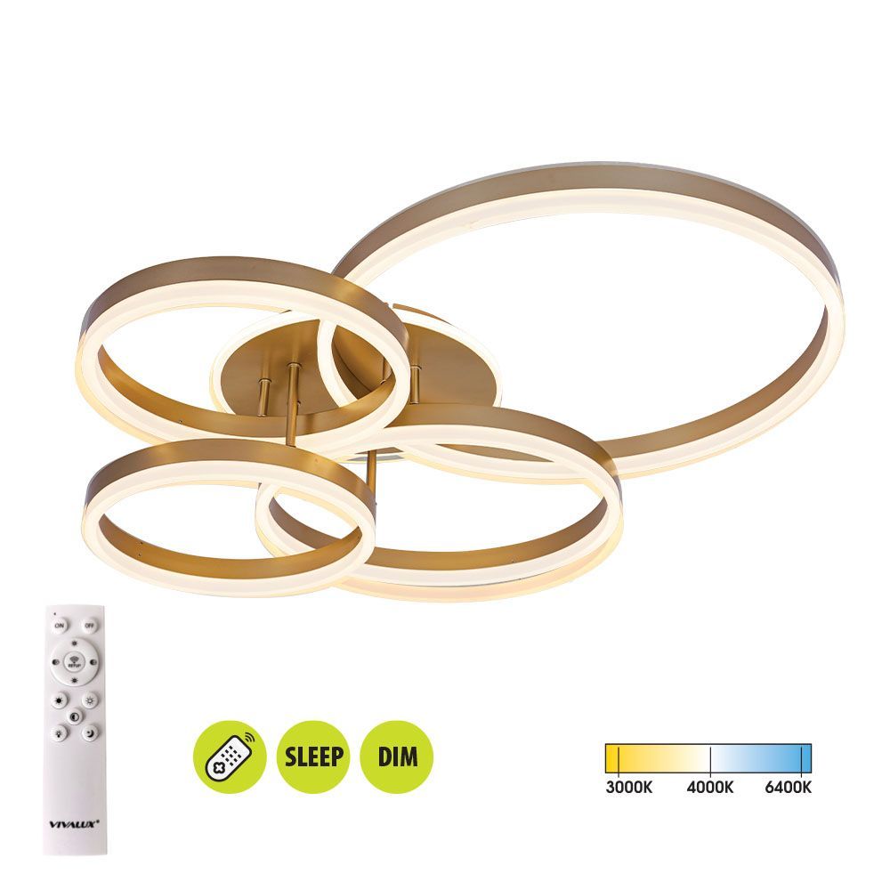 LED плафон AVALON LED ∙ 80W ∙ злато ∙ CCT ∙ 3000-4000-6400K
