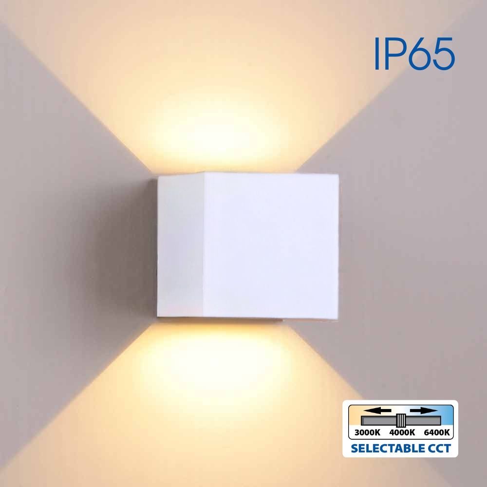 Фасаден аплик STARK LED ∙ 2 x 3W SQ ∙ бял ∙ CCT-switch ∙ 3000K-4000K-6400K ∙ IP65