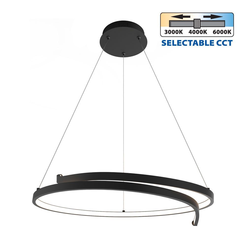LED полилей OMICRON LED ∙ 38W ∙ черно ∙ CCT-switch ∙ 3000-4000-6000K
