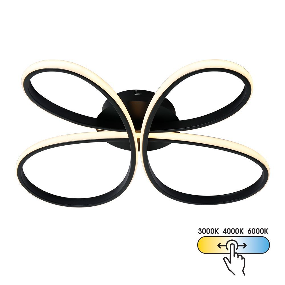 LED плафон BUTTERFLY-C LED ∙ 37W ∙ черен ∙ CCT-switch ∙ 3000-4000-6000K