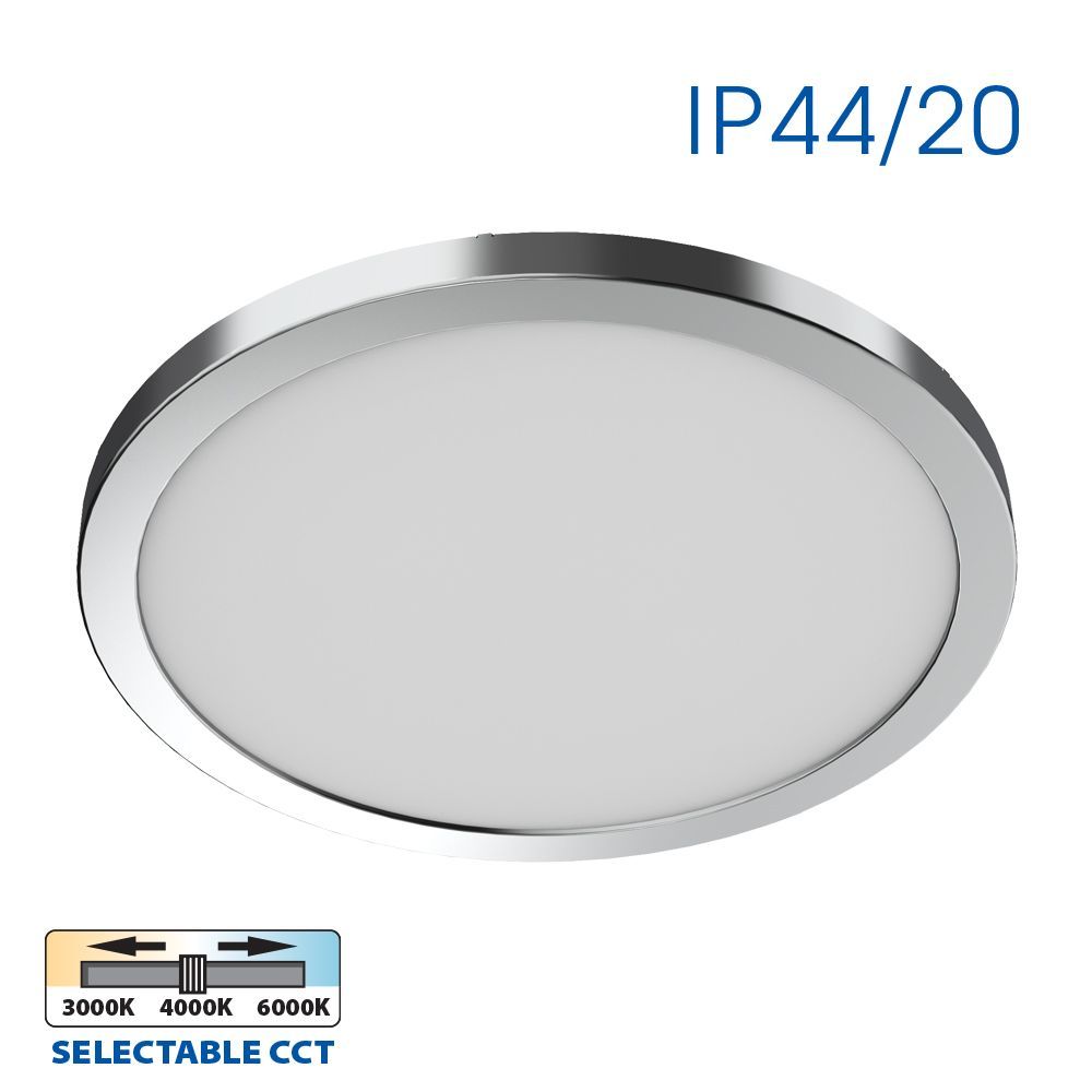 LED плафониера NEBULA LED ∙ 12W-18W-24W ∙ хром ∙ CCT-switch ∙ 3000K-4000K-6000K