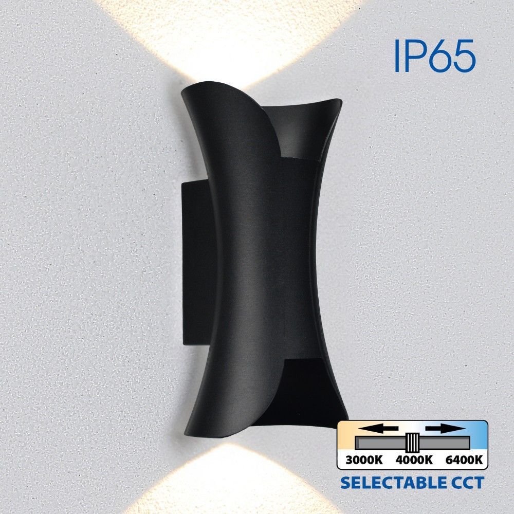 LED фасаден аплик BOSTON LED ∙ 10W ∙ черен ∙ CCT-switch ∙ 3000K-4000K-6400K ∙ IP65