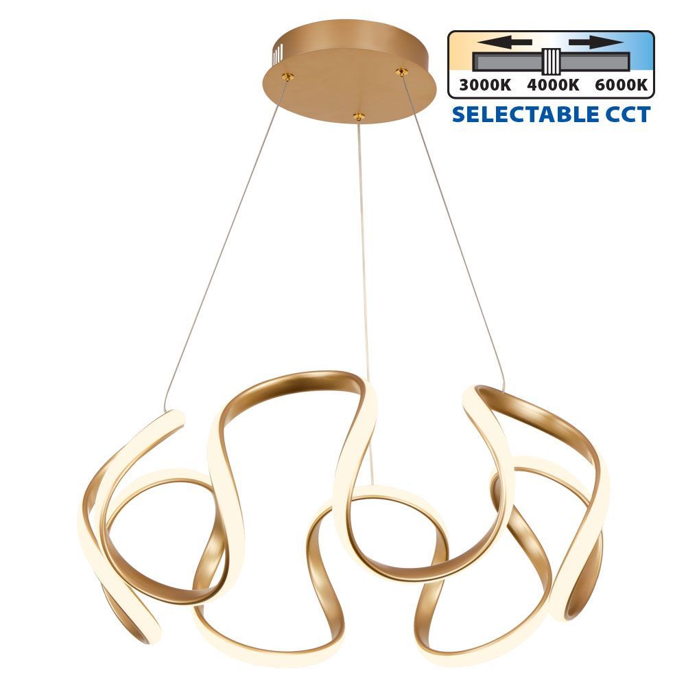 LED полилей MEANDRA-P LED ∙ 54W ∙ злато ∙ CCT-switch ∙ 3000-4000-6000K