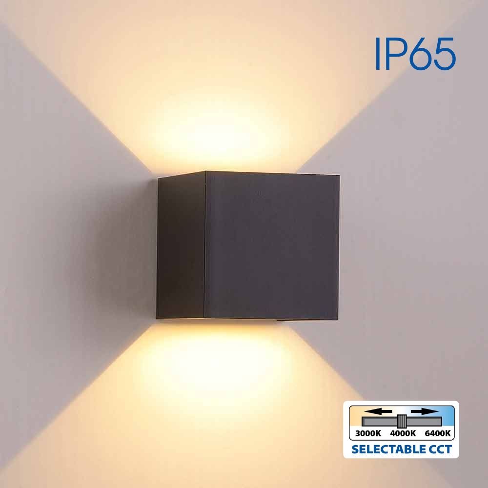 Фасаден аплик STARK LED ∙ 2 x 3W SQ ∙ черен ∙ CCT-switch ∙ 3000K-4000K-6400K ∙ IP65