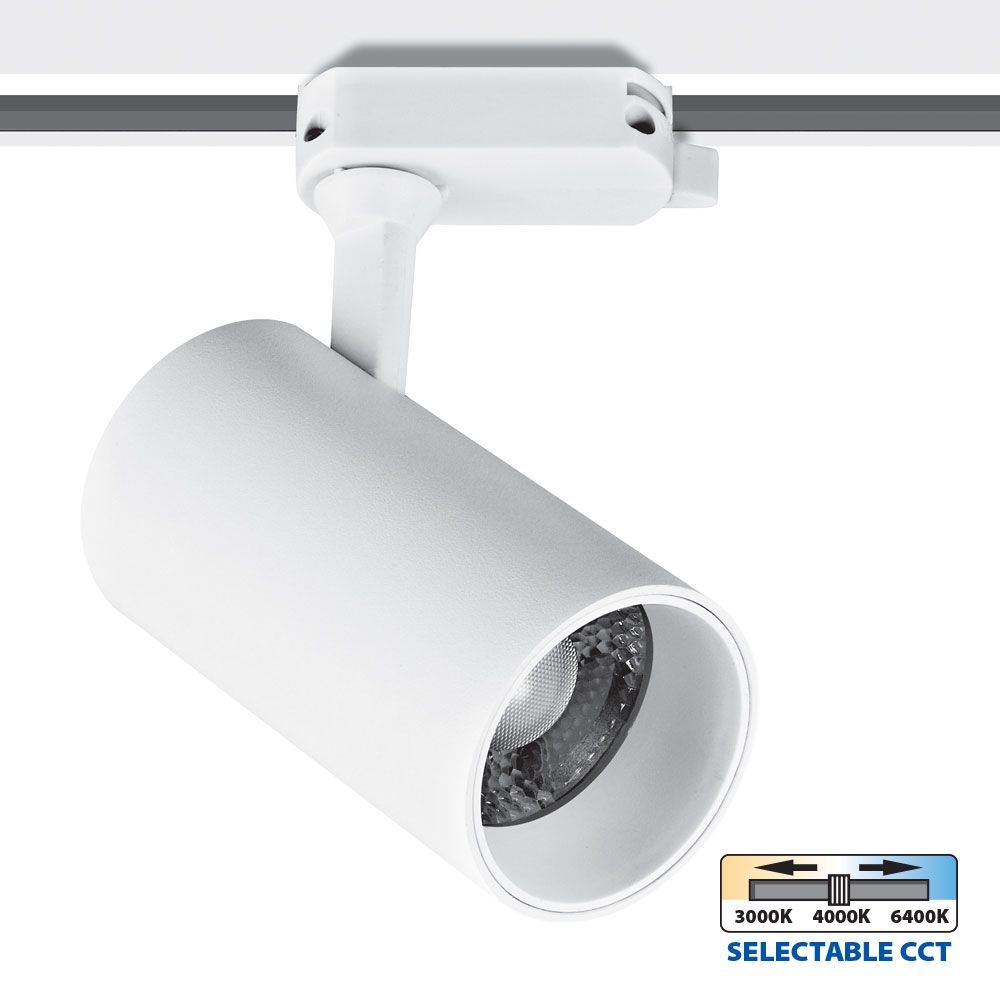 LED прожектор за релсов монтаж TRANCE LED ∙ 20W ∙ 1400lm ∙ бял ∙ CCT-switch ∙ 3000K-4000K-6400K