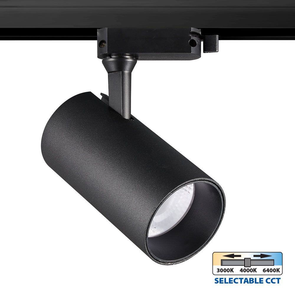 LED прожектор за релсов монтаж TRANCE LED ∙ 20W ∙ 1400lm ∙ черен ∙ CCT-switch ∙ 3000K-4000K-6400K