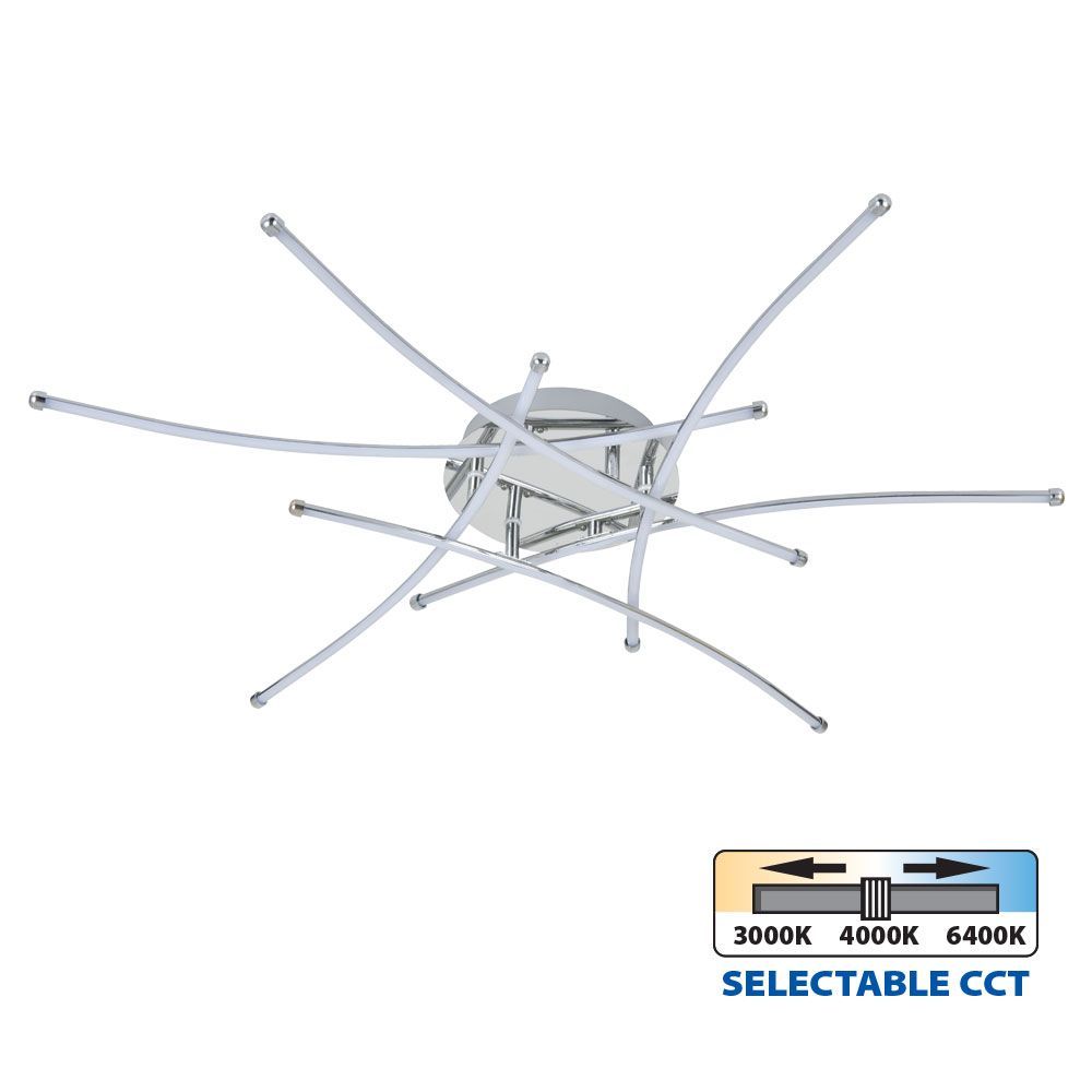 LED плафон ANETA LED ∙ 40W ∙ хром ∙ CCT-switch ∙ 3000-4000-6400K