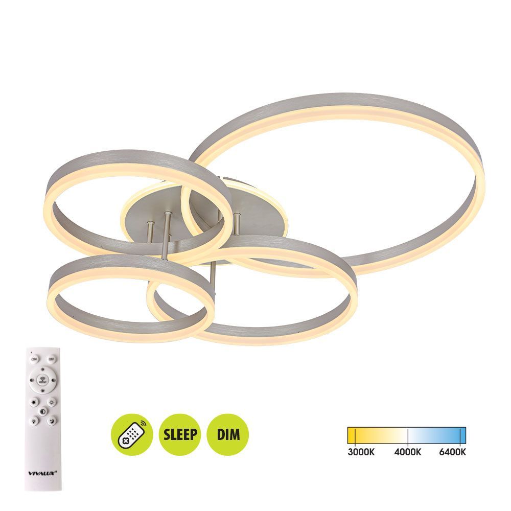 LED плафон AVALON LED ∙ 80W ∙ никел ∙ CCT ∙ 3000-4000-6400K