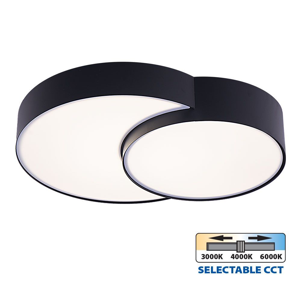 LED плафон PEBBLE LED ∙ 35W ∙ черен ∙ CCT ∙ 3000-4000-6000K